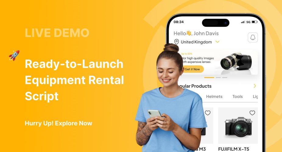 View live equipment rental app demo