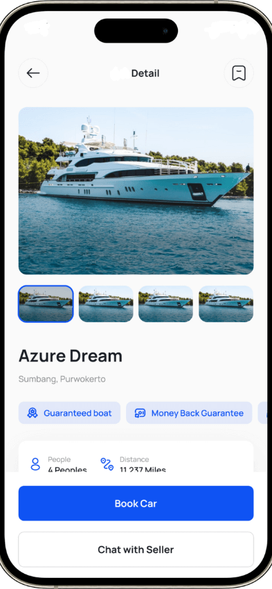 Boat Rental Script Boat details screen
