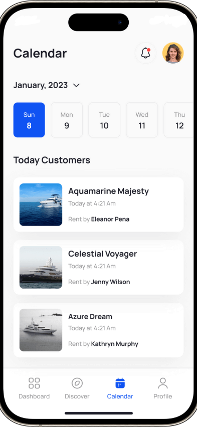 Boat Rental Script booking screen