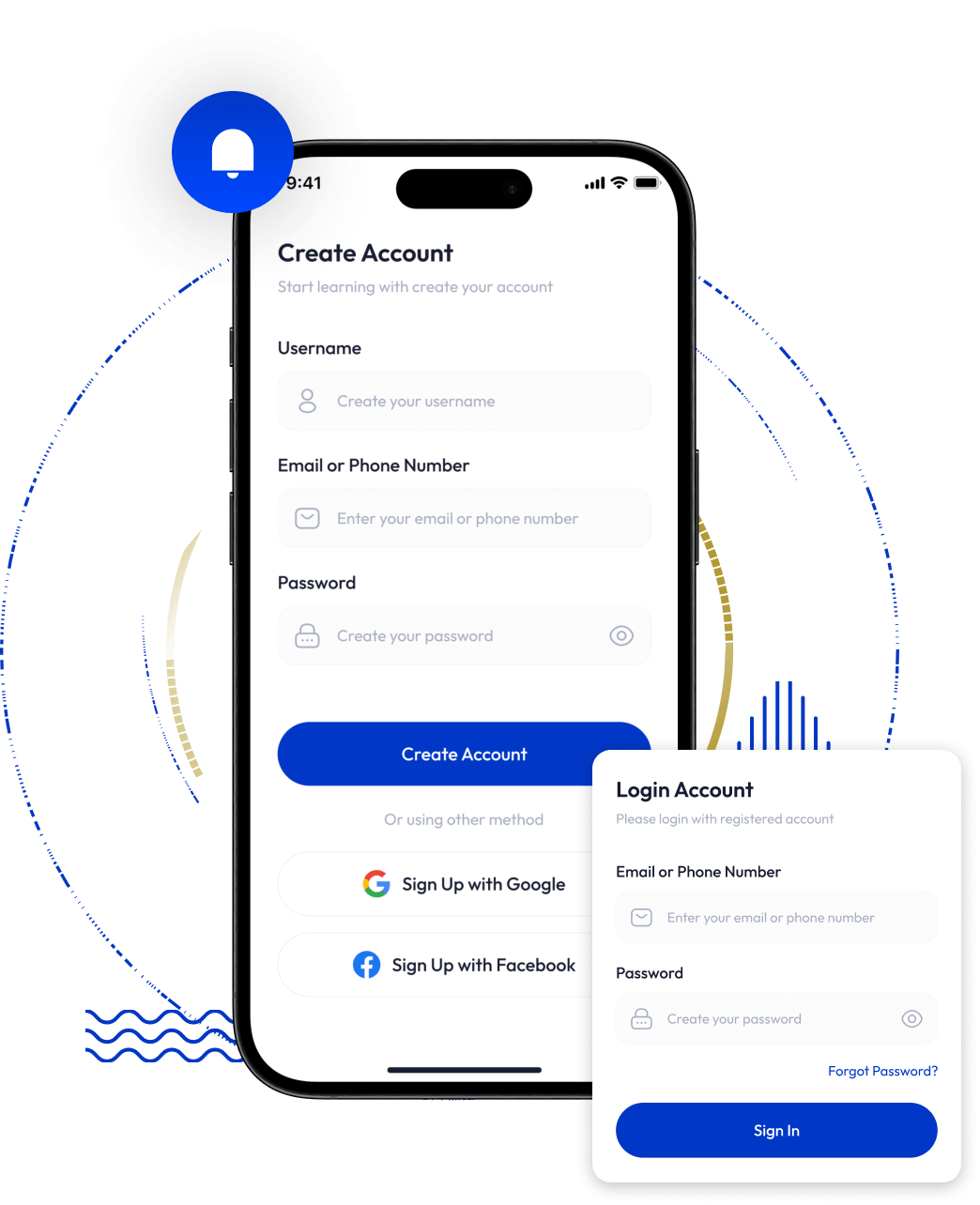Create flippa clone account screen
