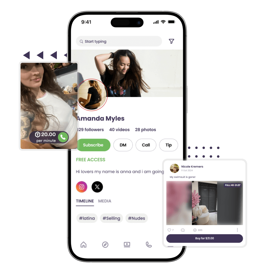 Fancentro clone creator profile and post subscription features
