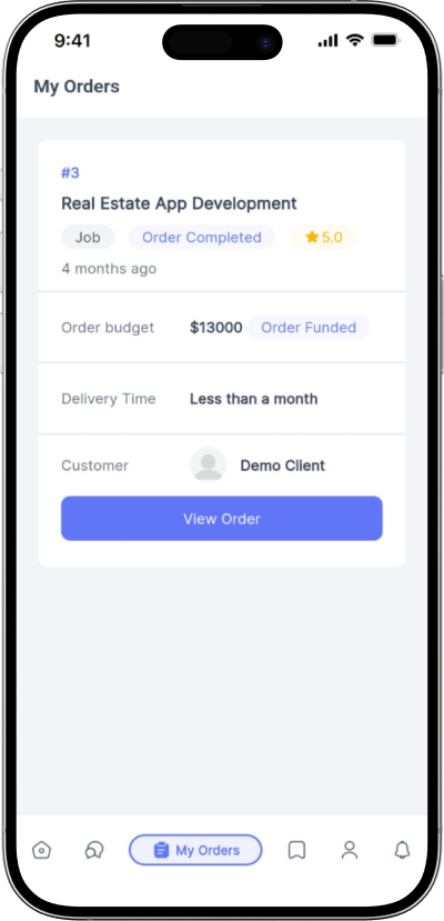 Fiverr clone my orders screen