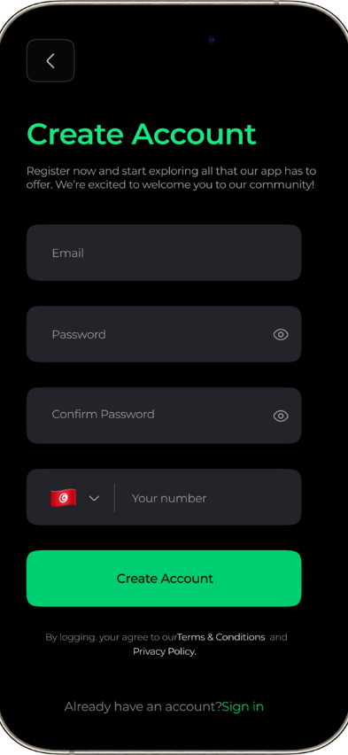 Hulu Clone create account screen