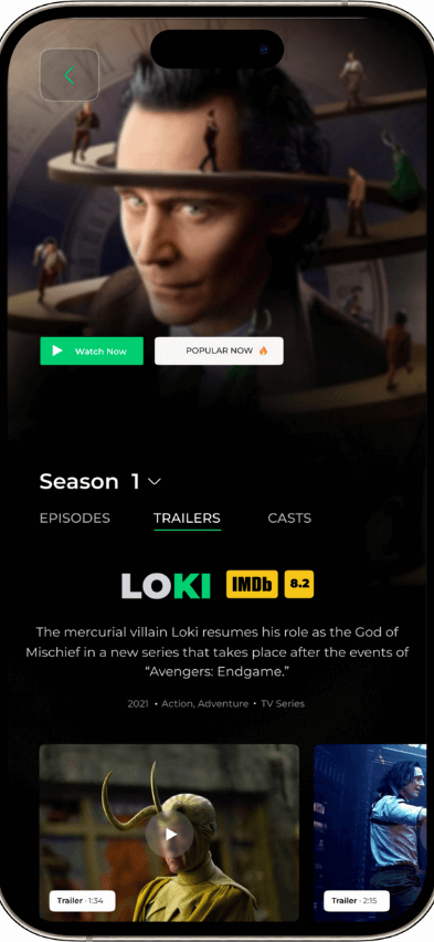 Hulu Clone series info screen