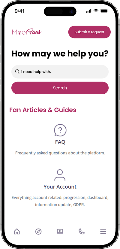 JustForFans Clone how may we help you screen