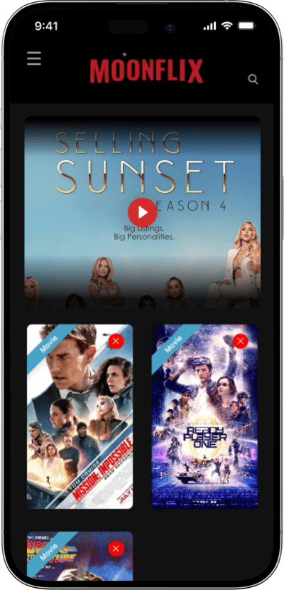 Netflix clone homescreen