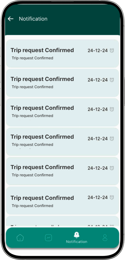 Uber clone notifications screen